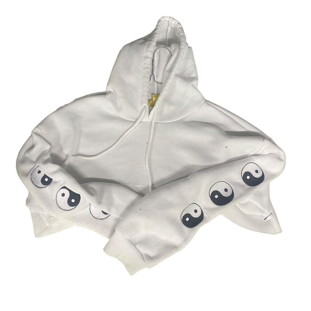 White and black yinyang hoodie